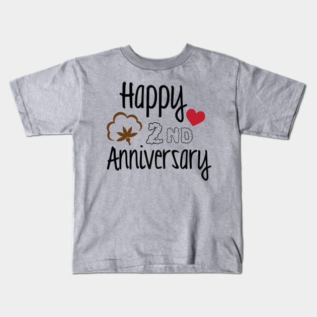 Happy 2nd Anniversary Kids T-Shirt by justSVGs